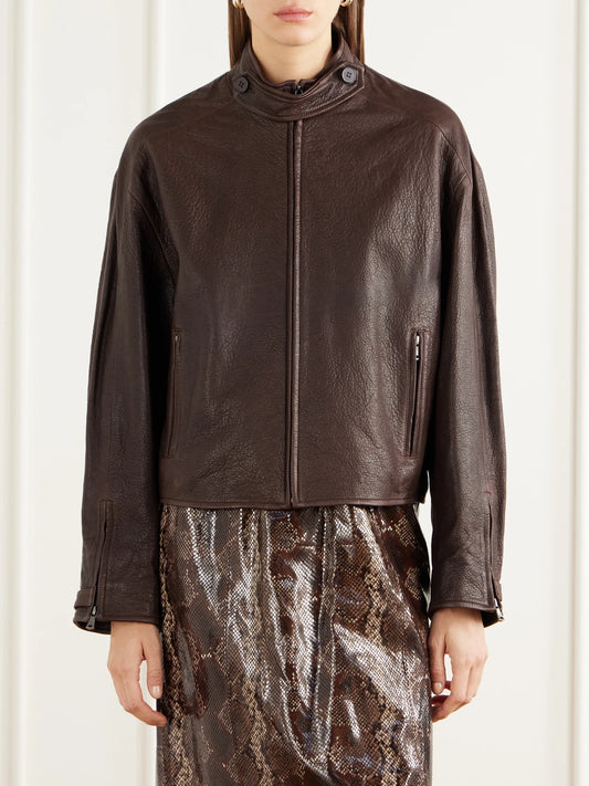 Nour Hammour Vito Full-grain Leather Jacket