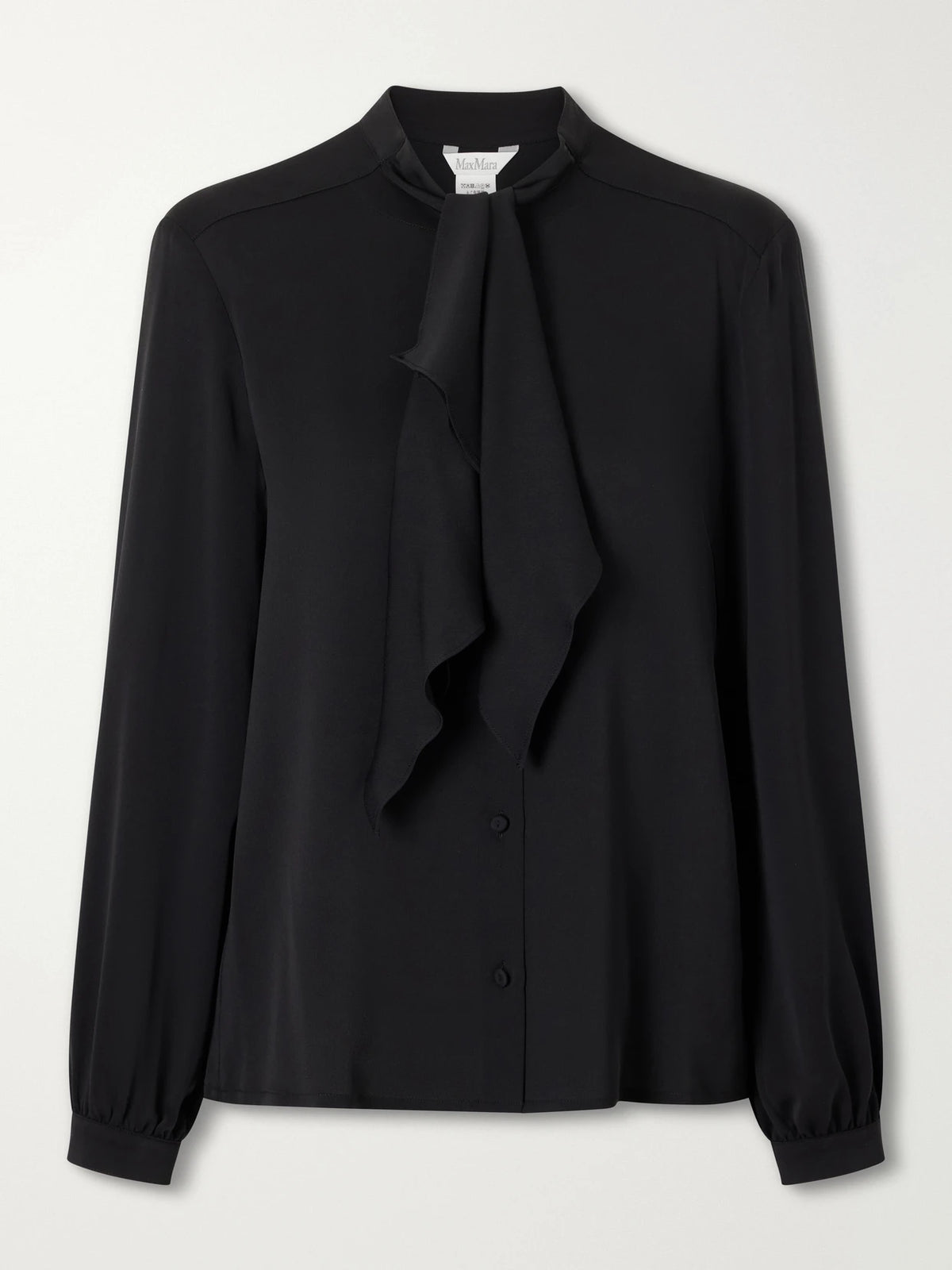 Max Mara Leccio Bow-detail Silk-crepon Blouse