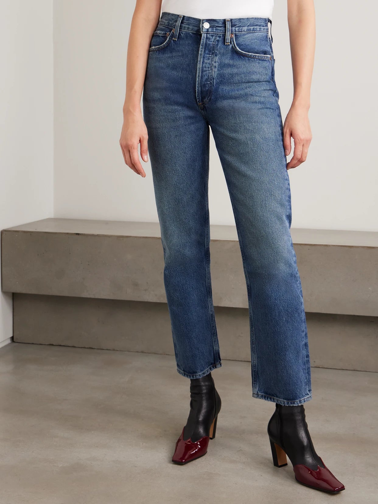 + Net Sustain '90s Pinch Waist High-rise Straight-leg Organic Jeans
