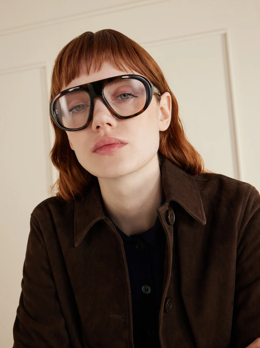 Image of Accessories. Product name - Aviator-style Tortoiseshell Acetate Optical Glasses in Multi colour by brand - Prada Eyewear
