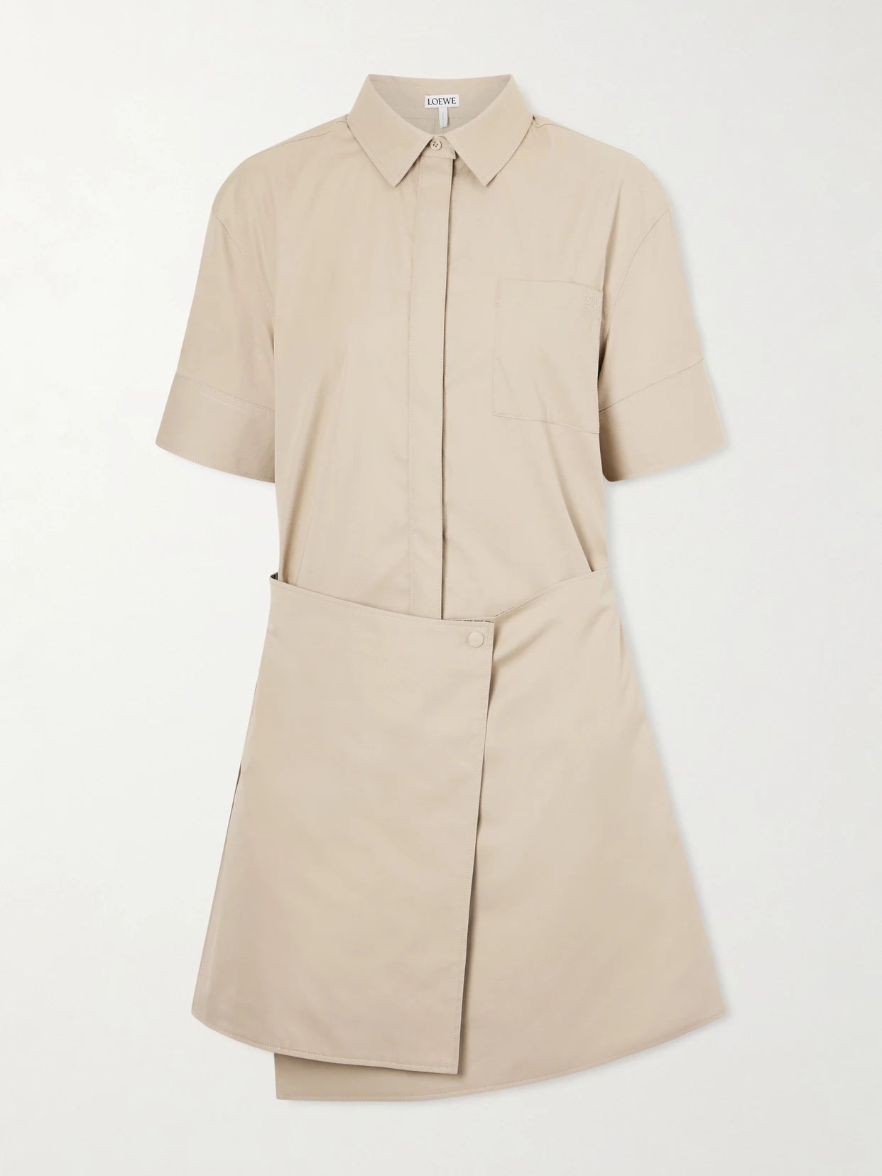 Asymmetric Cotton And Silk Gabardine-blend Mini Dress