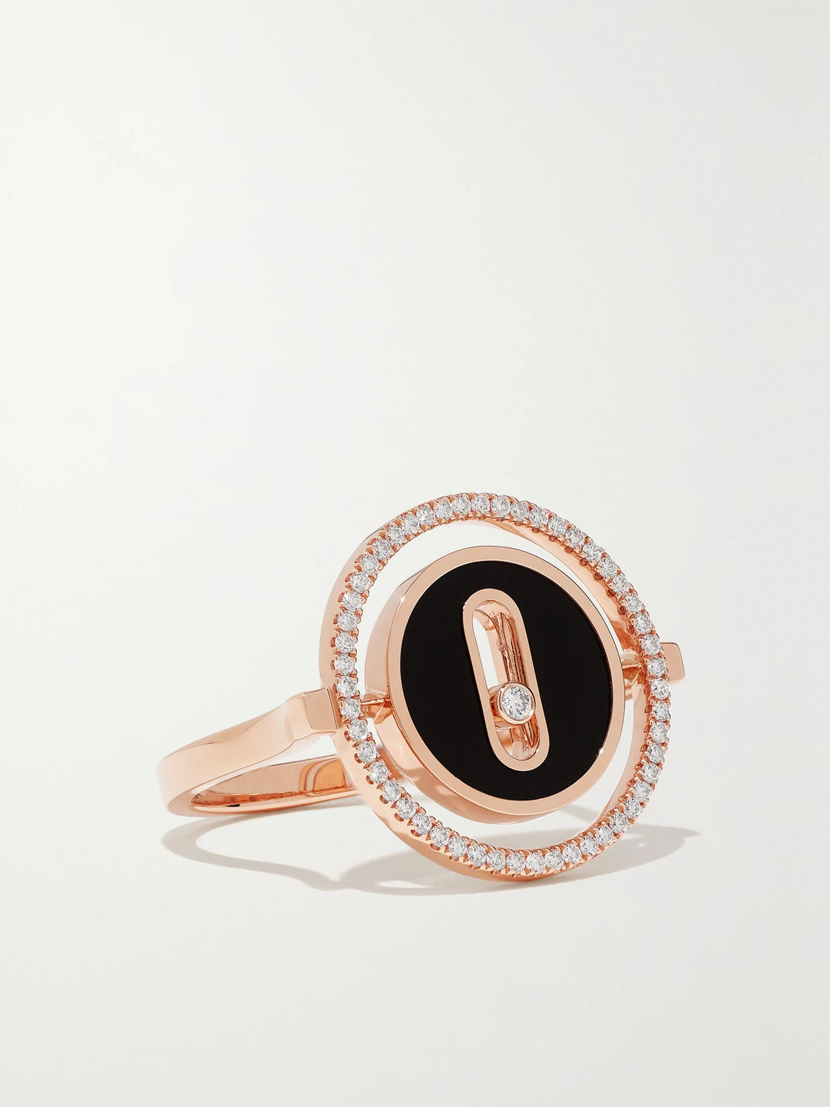 Lucky Move 18-karat Rose Gold, Onyx And Diamond Ring