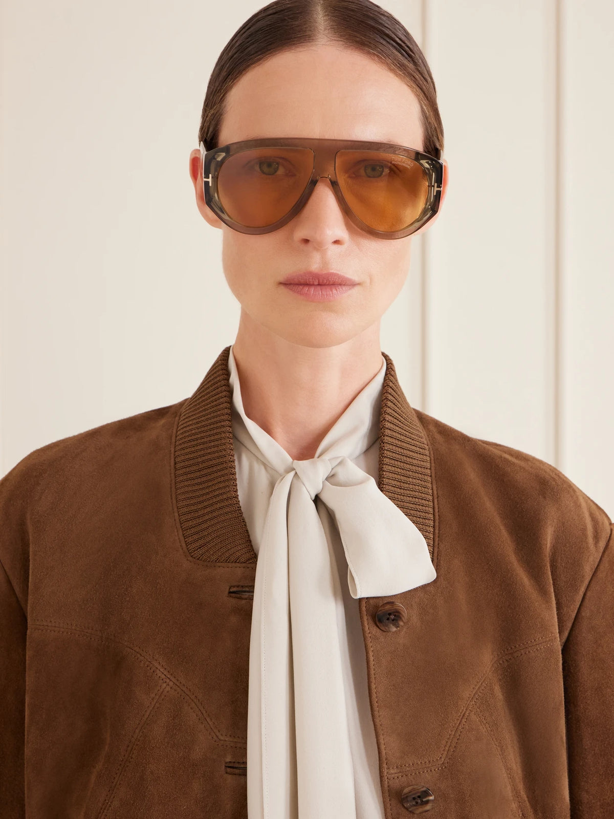 Image of Sunglasses. Product name - Bronson D-frame Tortoiseshell Acetate Sunglasses in Green colour by brand - TOM FORD