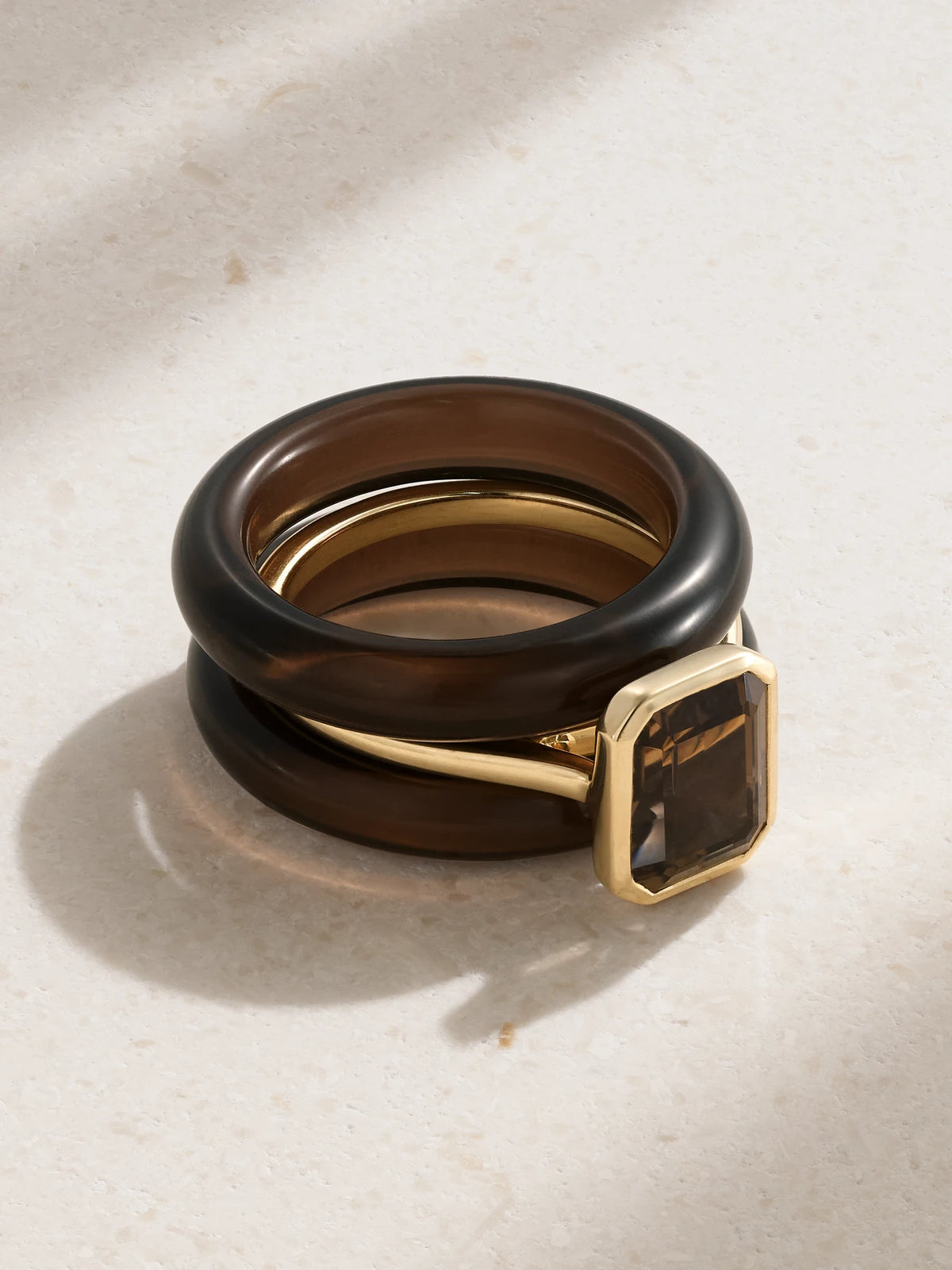 Lumen Stack 14-karat Recycled Quartz Ring