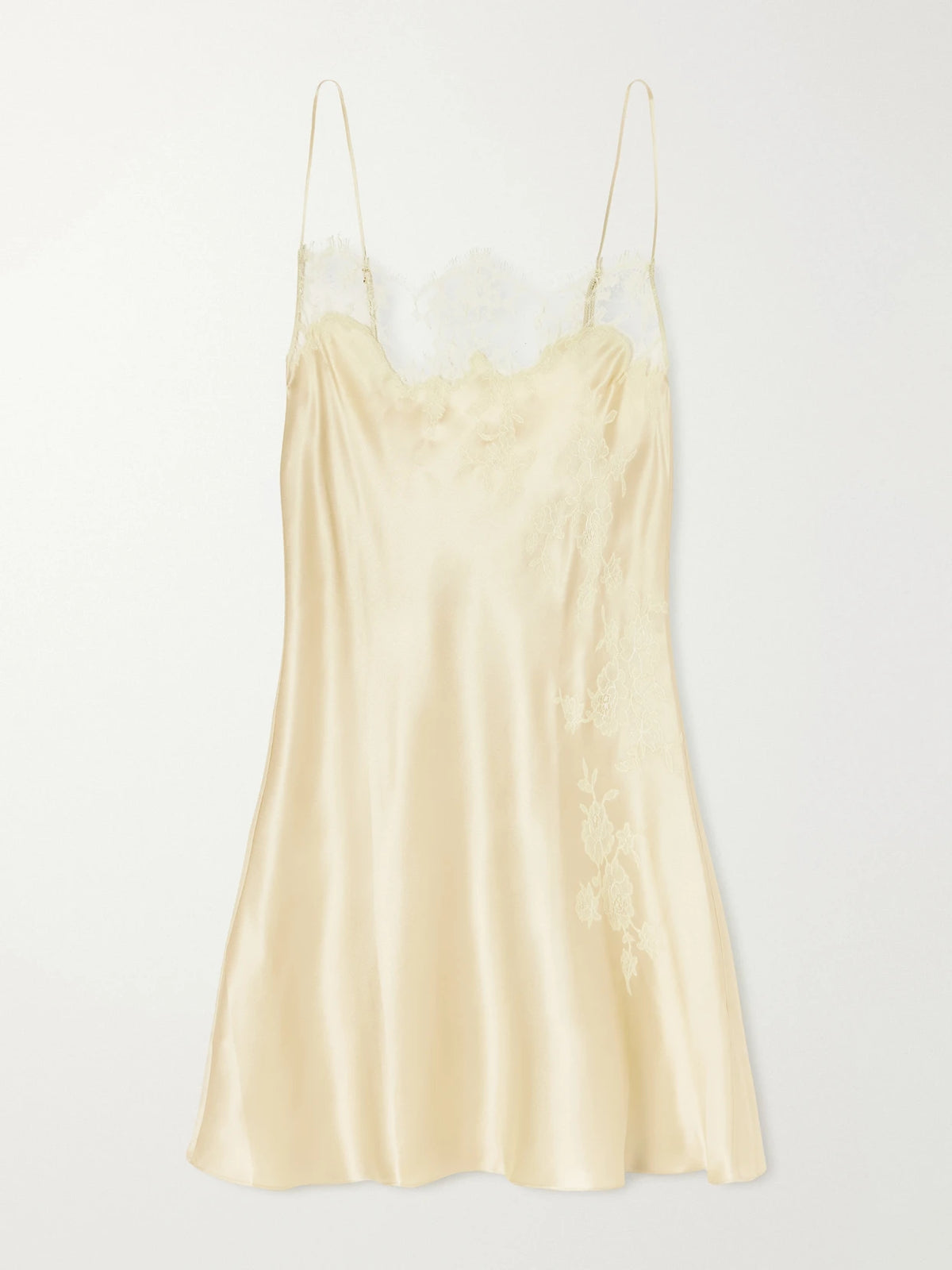 Lace-trimmed Silk-satin Slip