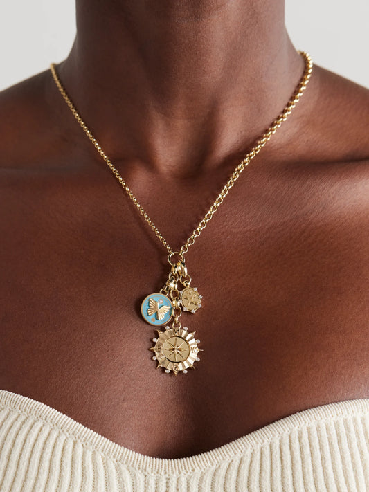 Image of Necklaces. Product name - 18-karat Gold, Enamel And Diamond Necklace in Multi colour by brand - FoundRae