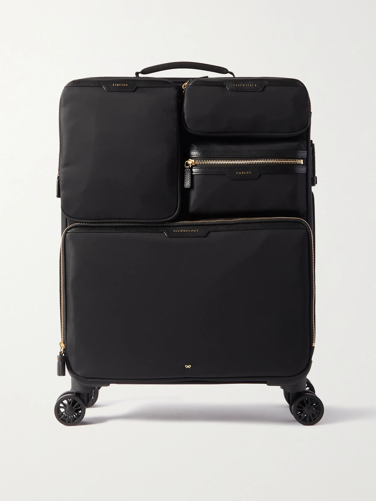 Shorthaul Trolley Leather-trimmed Econyl Suitcase