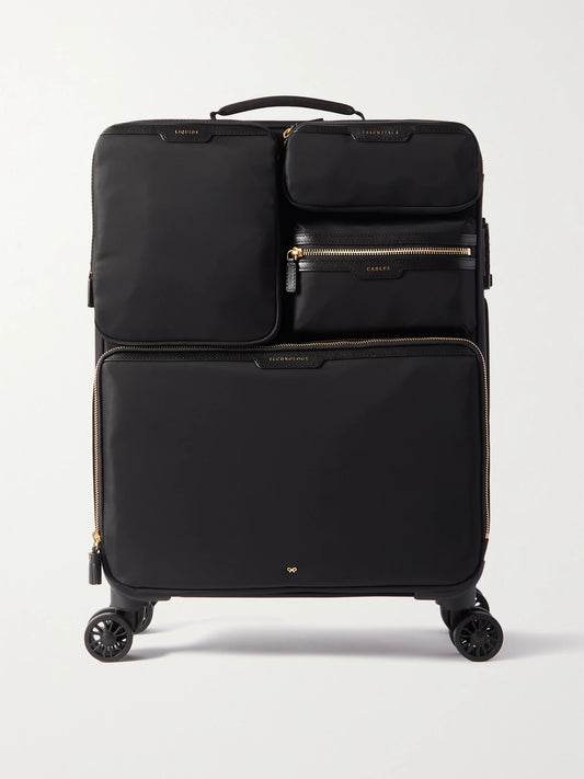 Shorthaul Trolley Leather-trimmed Econyl Suitcase
