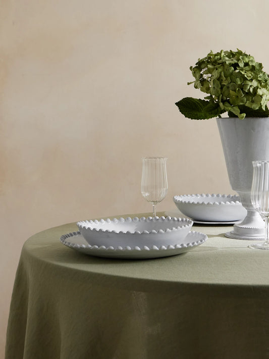 Image of Tableware. Product name - Adélaïde Ceramic Soup Plate in White colour by brand - Astier De Villatte