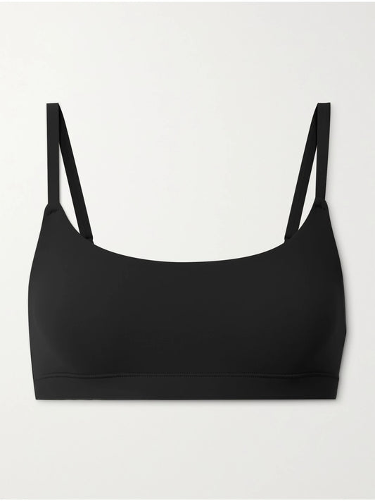 Image of Lingerie. Product name - Fits Everybody Scoop Neck Bralette - Onyx in Black colour by brand - SKIMS