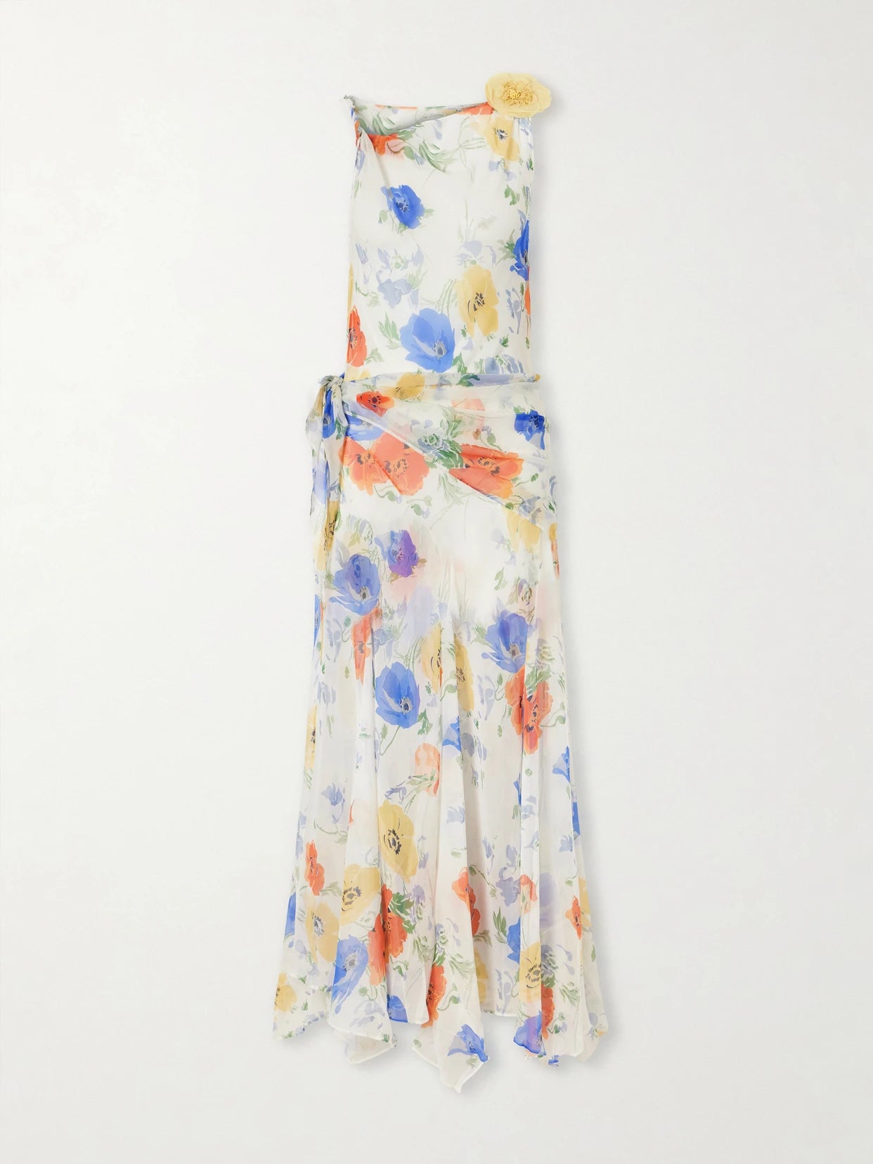 Image of Dresses. Product name - Zephrine Floral-print Silk-chiffon Maxi Dress in Multi colour by brand - DÔEN
