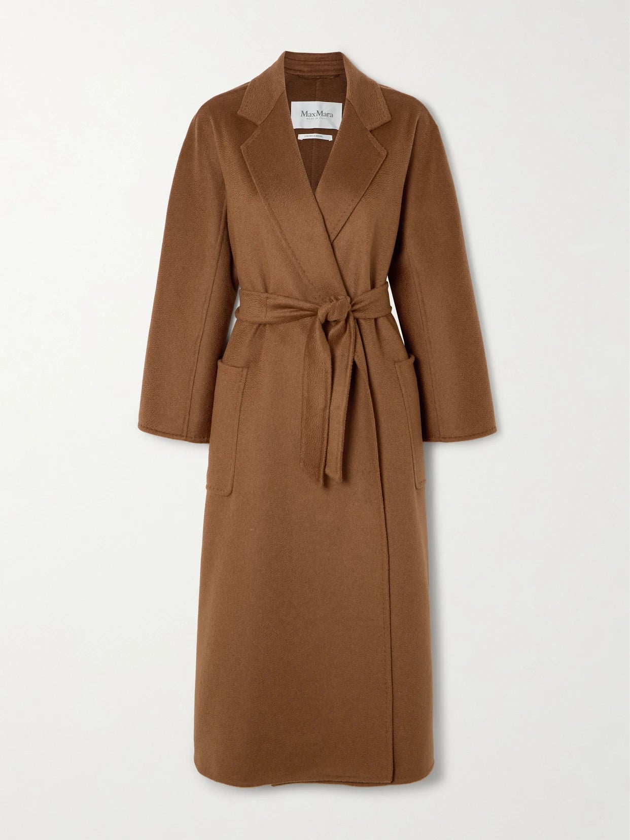 Image of Coats & Jackets. Product name - Ludmilla Belted Cashmere Coat in Brown colour by brand - Max Mara