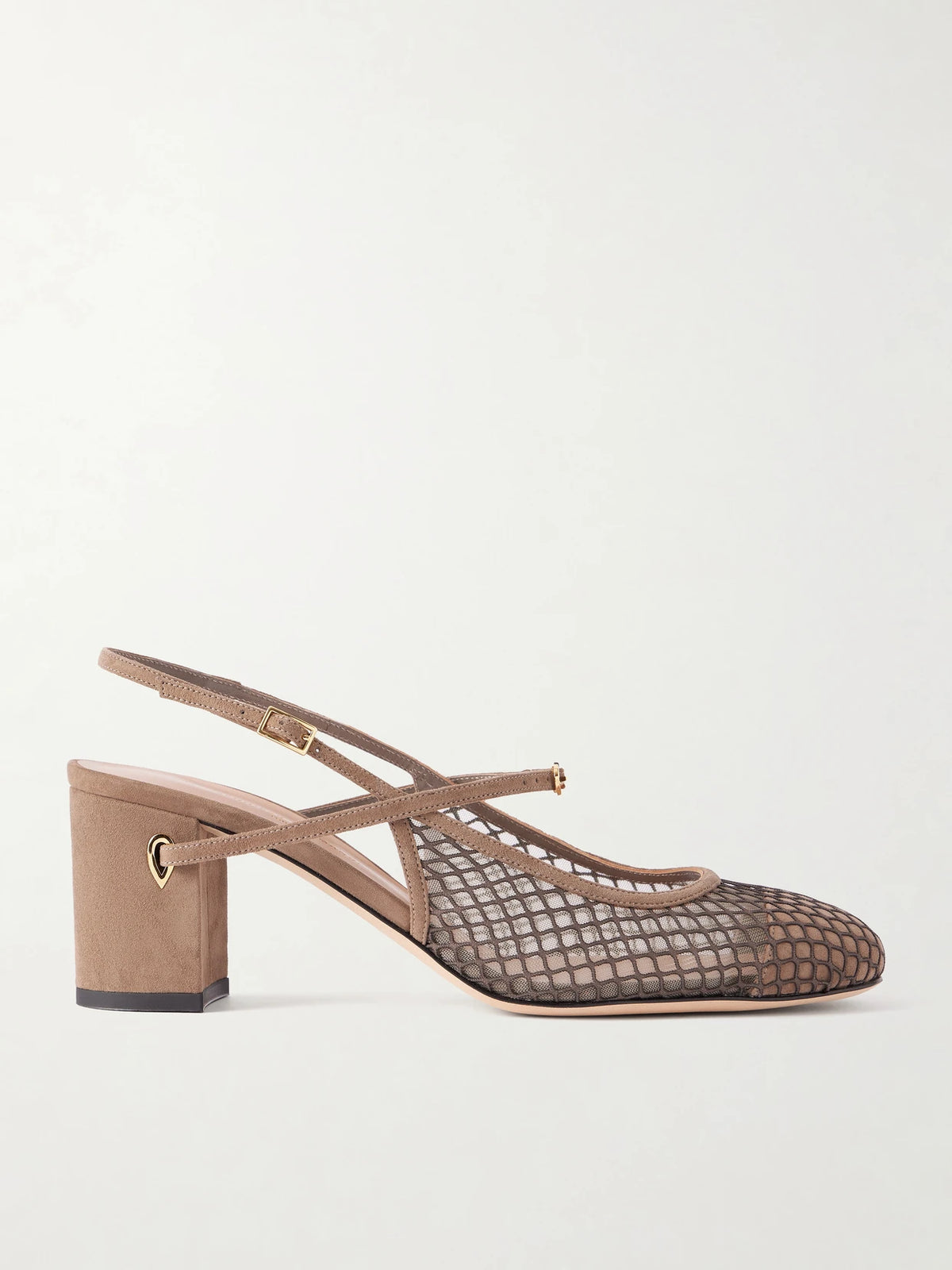 Mattia 65 Suede-trimmed Mesh Pumps