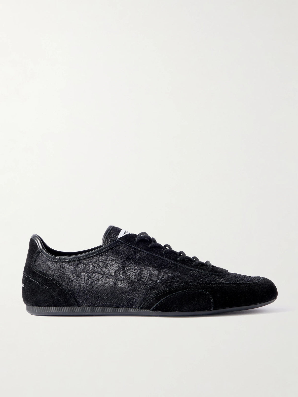 Sunny Leather-trimmed Suede And Lace Sneakers