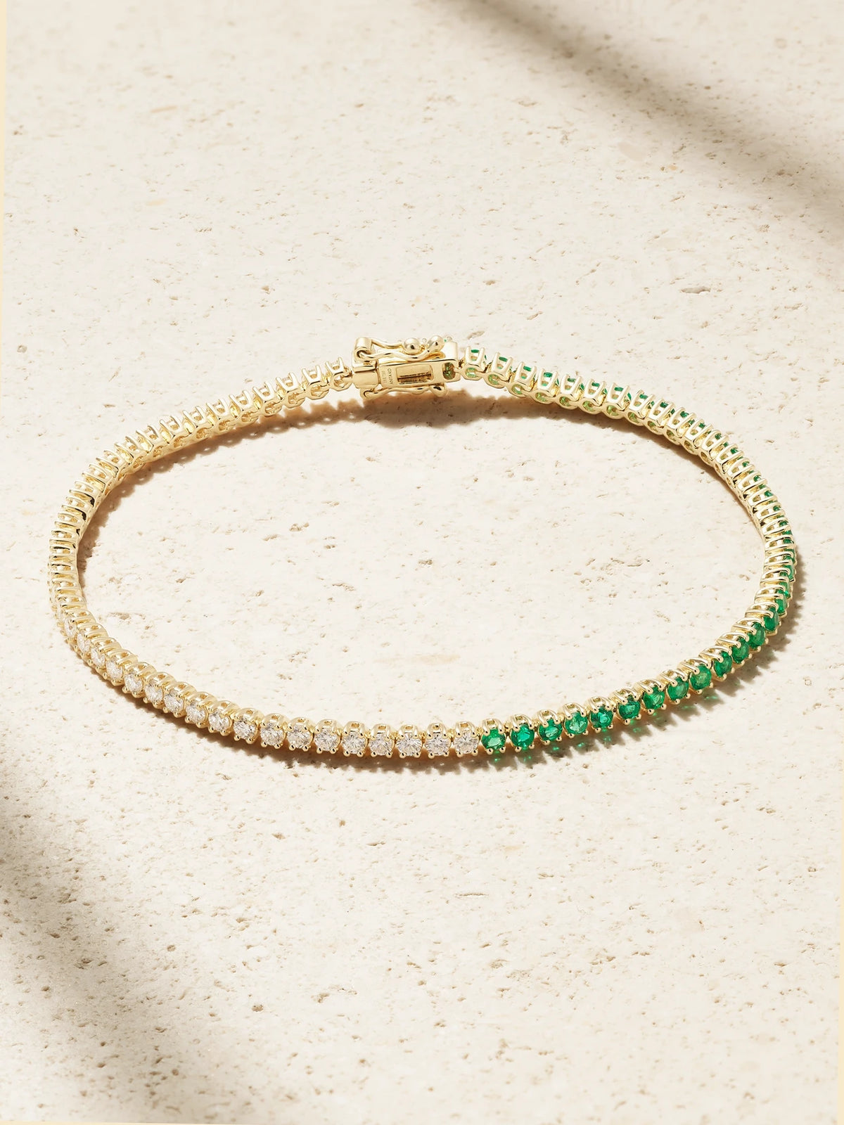Hepburn 18-karat Gold, Diamond And Emerald Bracelet