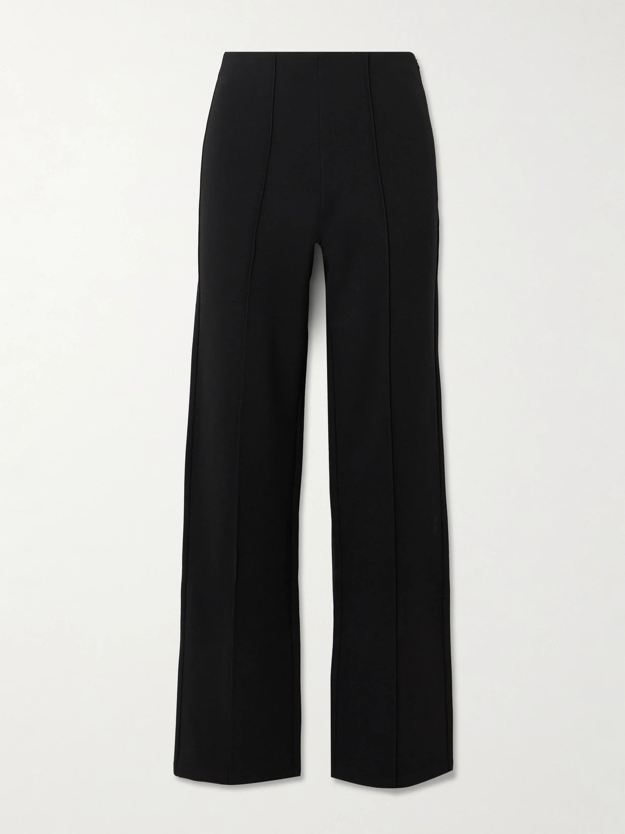 Image of Sleepwear & Loungewear. Product name - Baselayers Mid-rise Cropped Kick Flare Pants - Obsidian in Black colour by brand - SKIMS