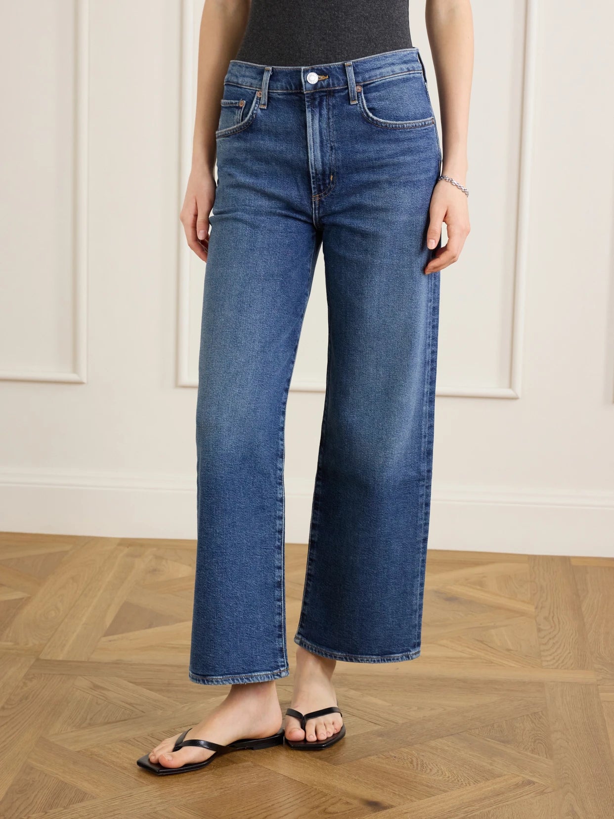 The Harper Crop Recycled Straight-leg Jeans