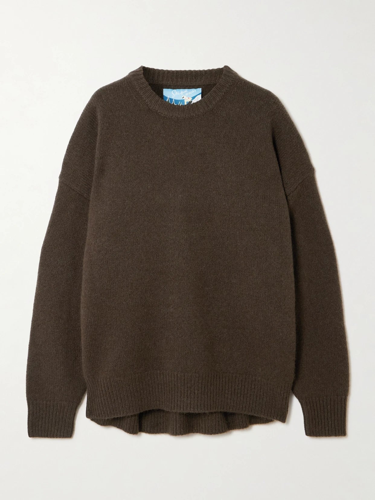 Image of a model wearing Outerwear. Product name - Islington Cashmere Sweater in Brown colour by brand - Arch4