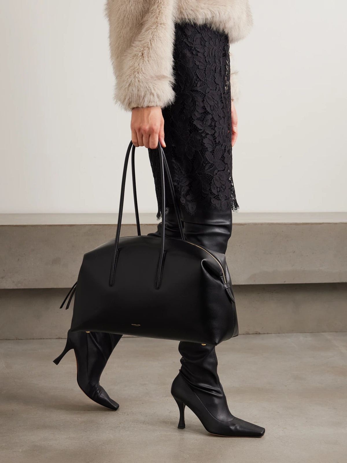 Image of Bags. Product name - The Stockholm Textured-leather Tote in Black colour by brand - DeMellier