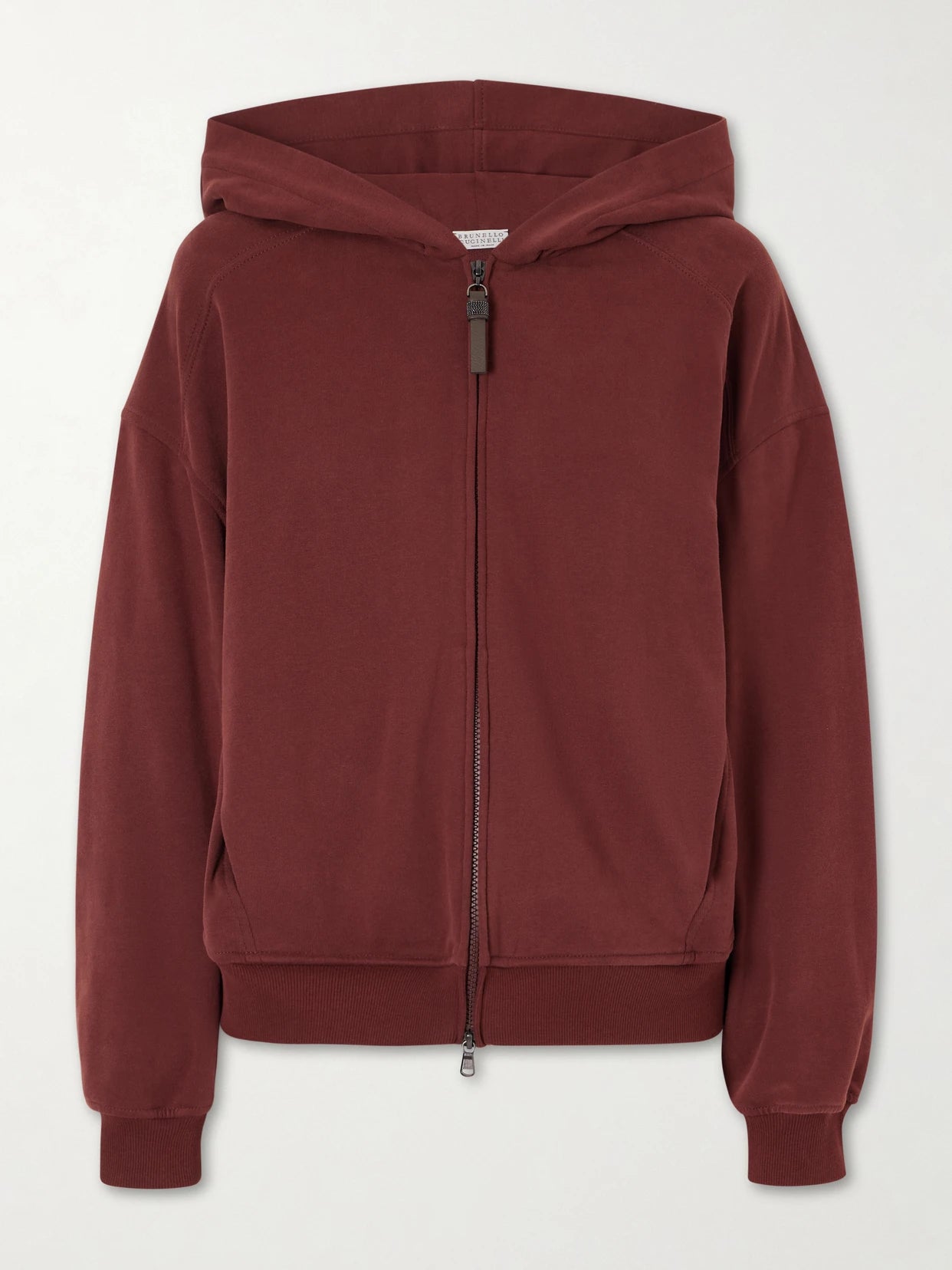 Bead-embellished Cotton-jersey Zip-up Hoodie