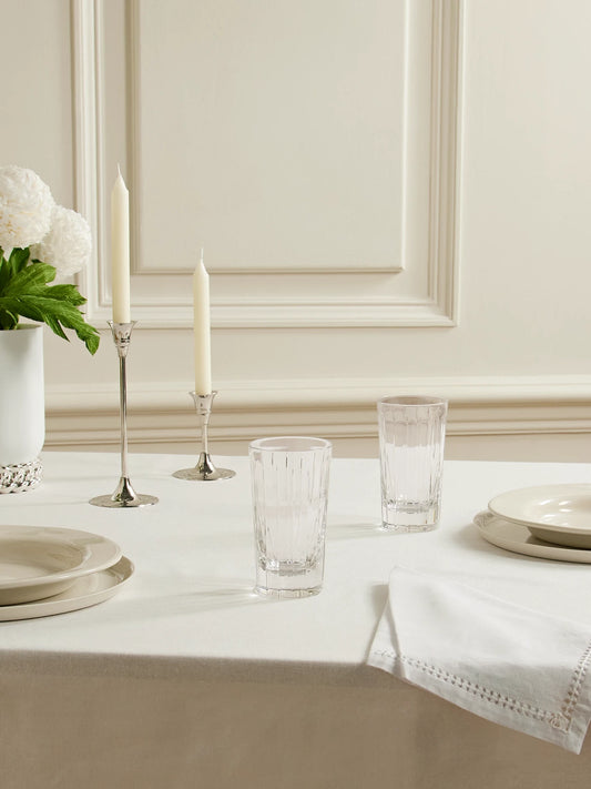 Image of Tableware. Product name - Iriana Set Of Two Crystal Highball Glasses in Clear colour by brand - Christofle