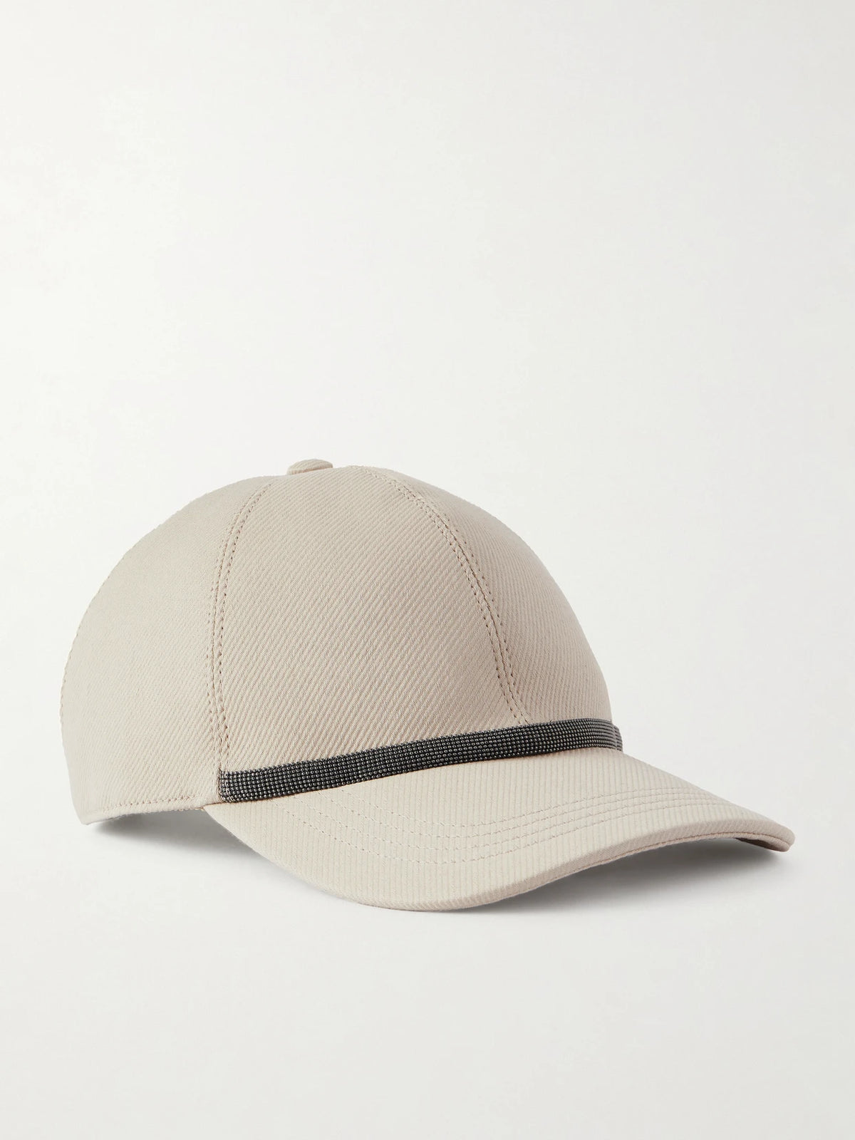 Bead-embellished Cotton-blend Twill Baseball Cap