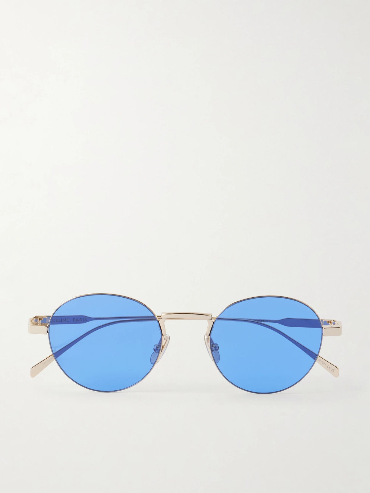 CELINE Eyewear Round-frame Gold-tone Sunglasses