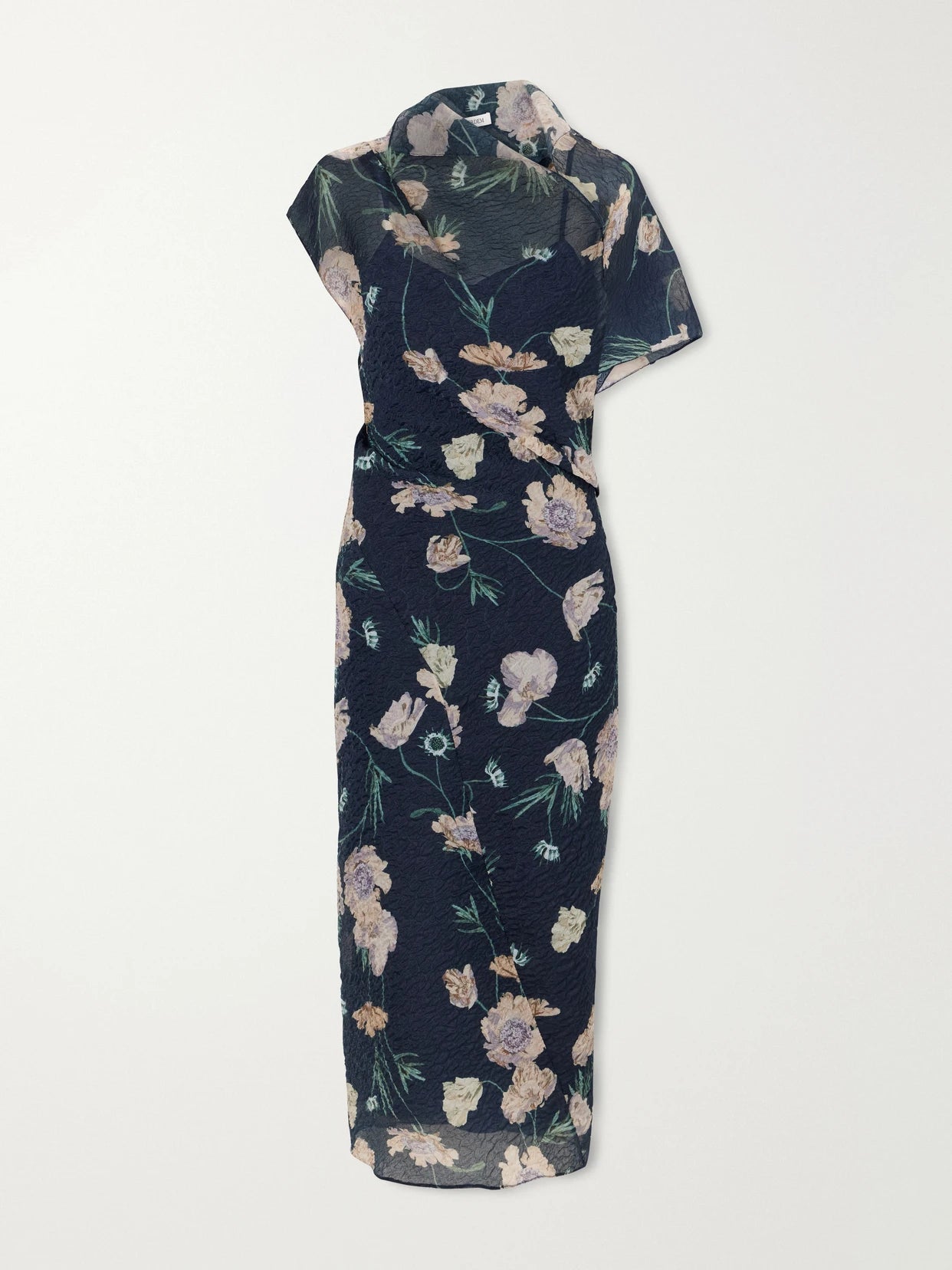 Floral-printed Organza-cloquè Midi Dress