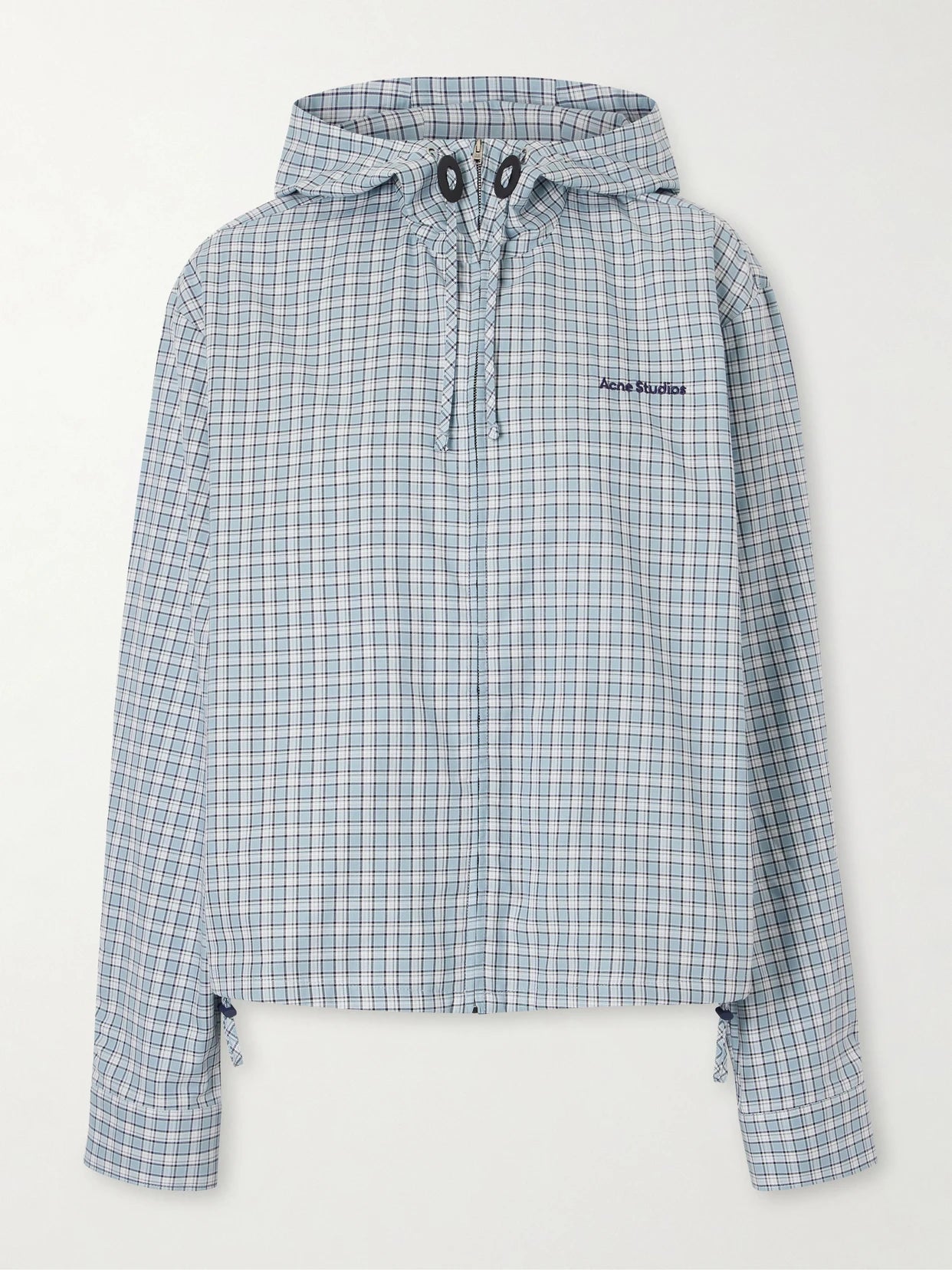 Ofass Summery Logo-embroidered Checked Cotton Jacket