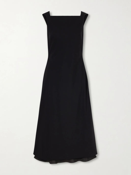 Image of Dresses. Product name - Henna Wool Midi Dress in Black colour by brand - The Row
