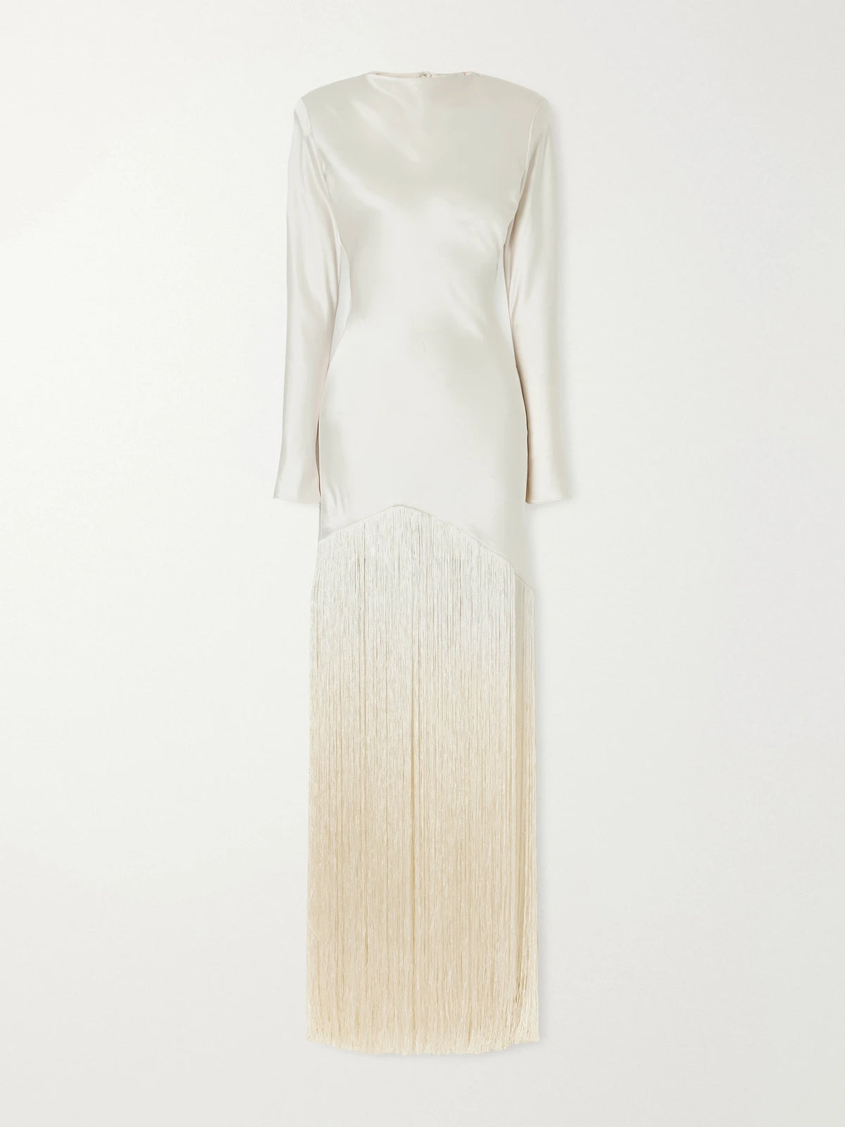 Ilkyaz Ozel Vesper Fringed Satin Gown