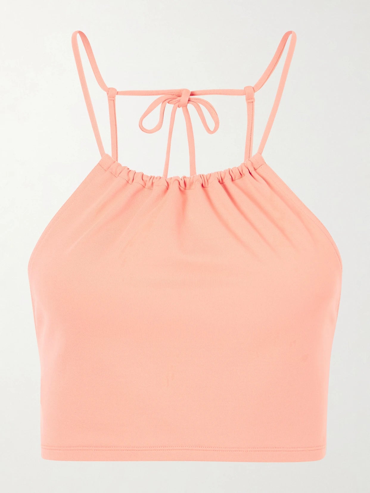 Image of Swimwear. Product name - Apollonia Back-detail Bikini Top in Coral colour by brand - Eres