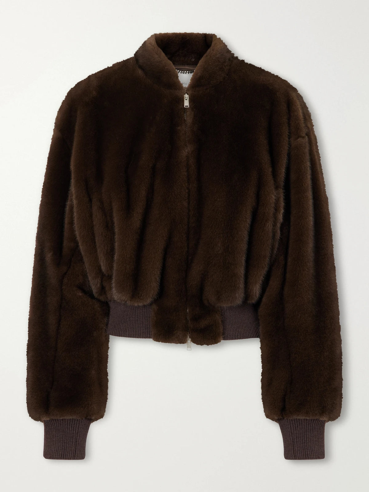 Stella McCartney Cropped Plush Bomber Jacket