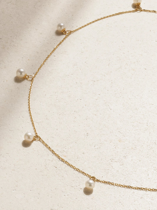 Mateo 14-karat Gold Pearl Necklace