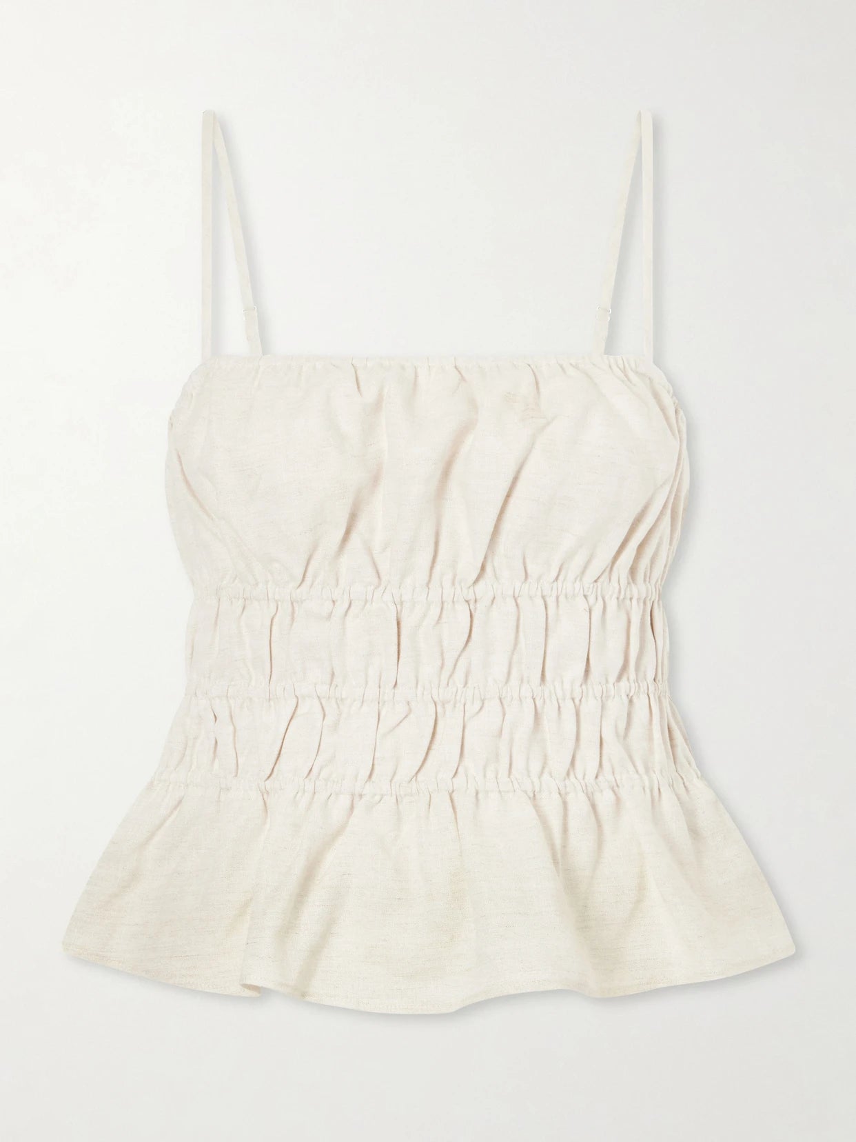 Ayla Ruffled Linen Tank