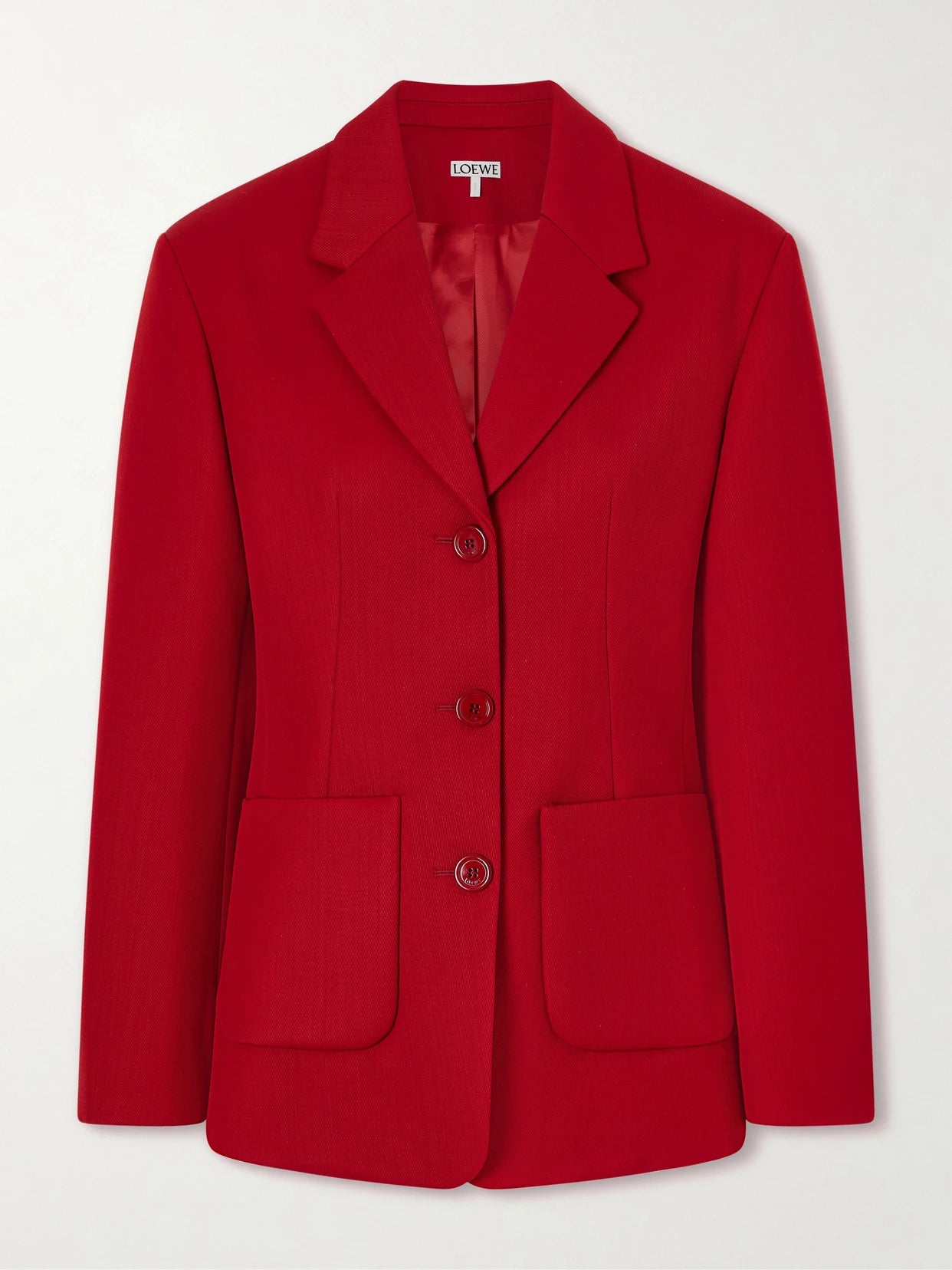 Image of Coats & Jackets. Product name - Wool-blend Blazer in Red colour by brand - LOEWE