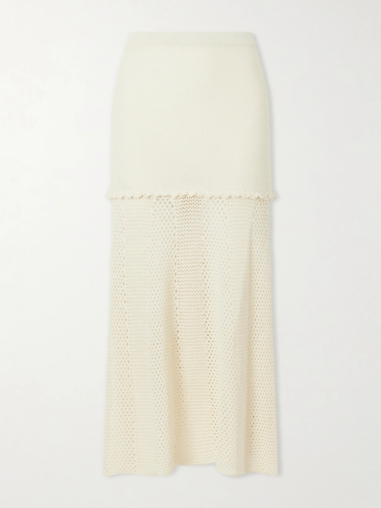 Mural Crocheted Cotton Midi Skirt