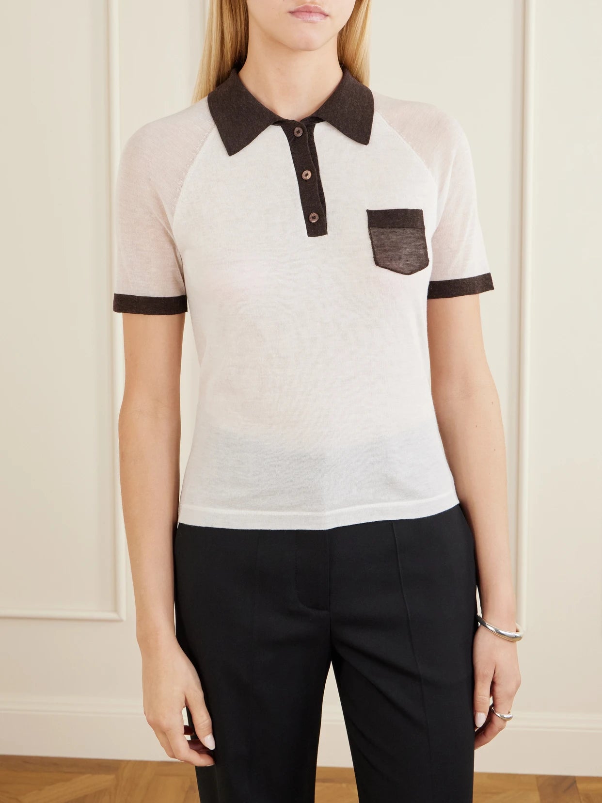 Color-block Lyocell And Wool-blend Jersey Polo Shirt