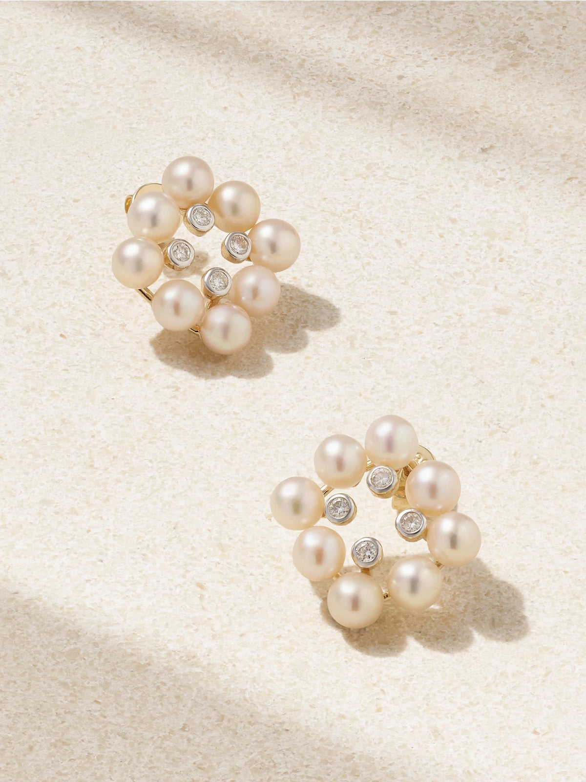 14-karat Yellow And White Gold, Pearl And Diamond Earrings