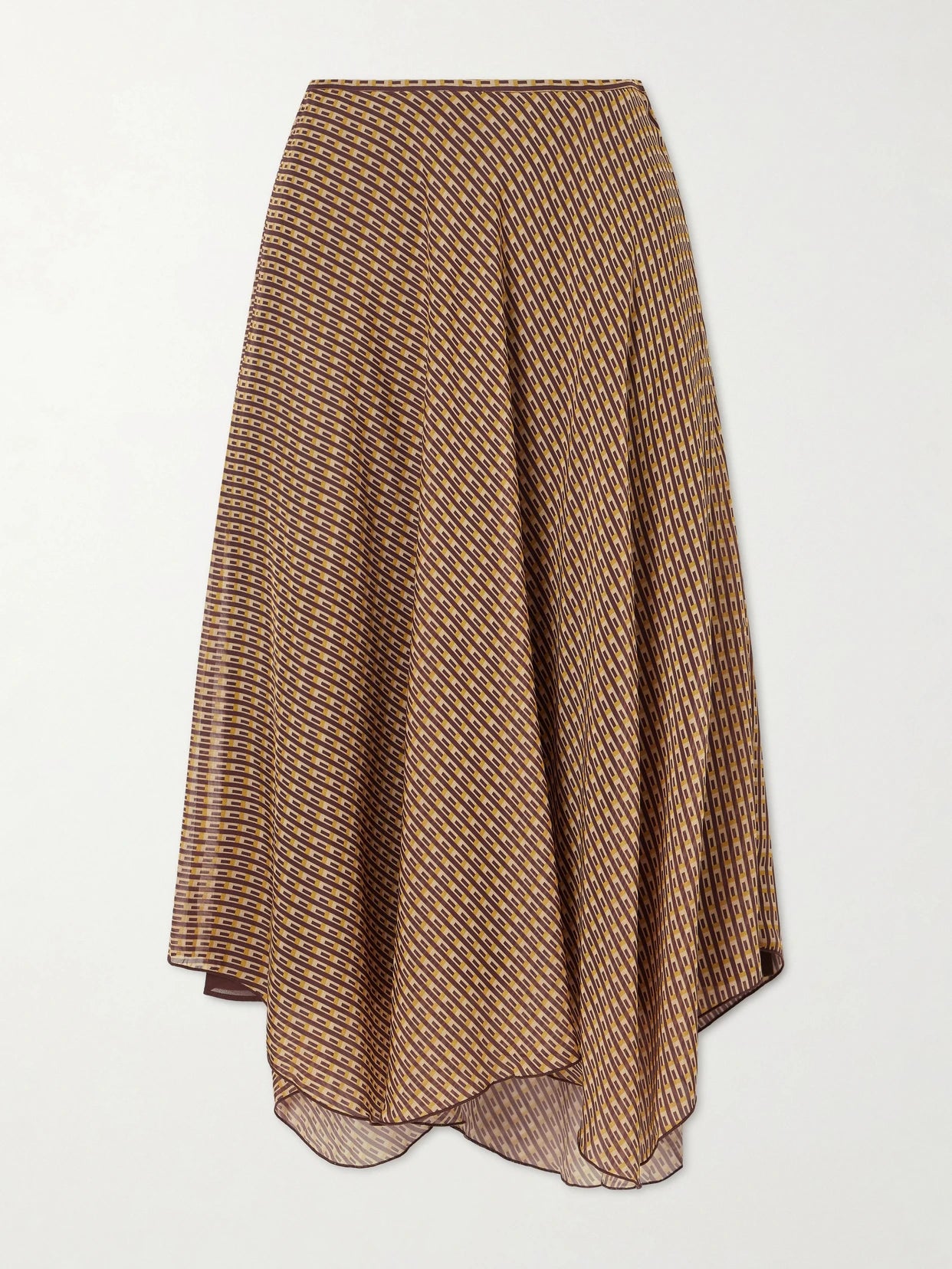 Cooper Asymmetric Printed Chiffon Maxi Skirt