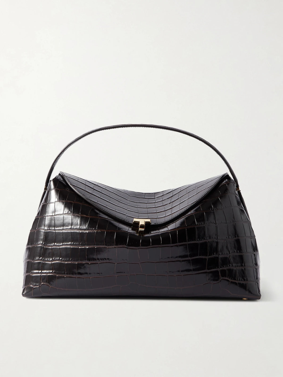 T-lock Croc-effect Leather Shoulder Bag