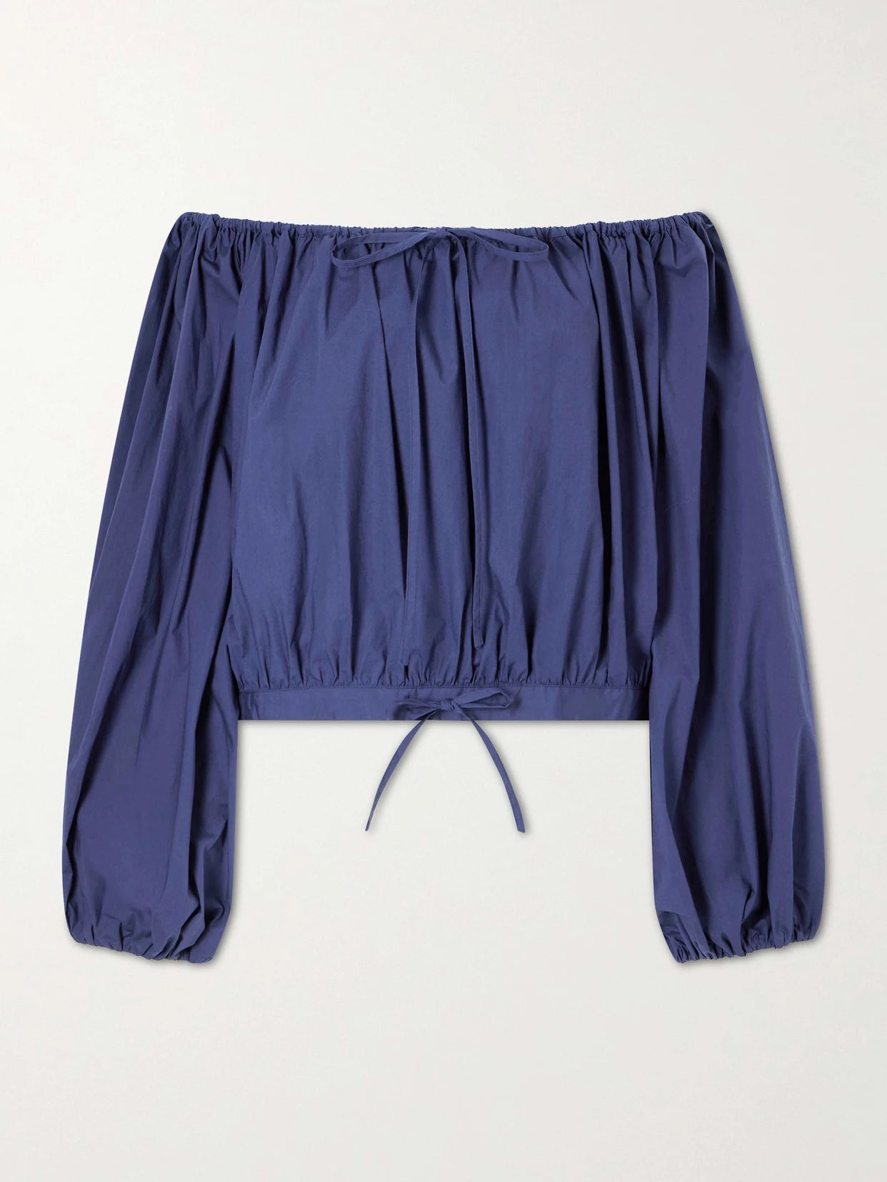 Ally Off-the-shoulder Cropped Cotton-blend Blouse
