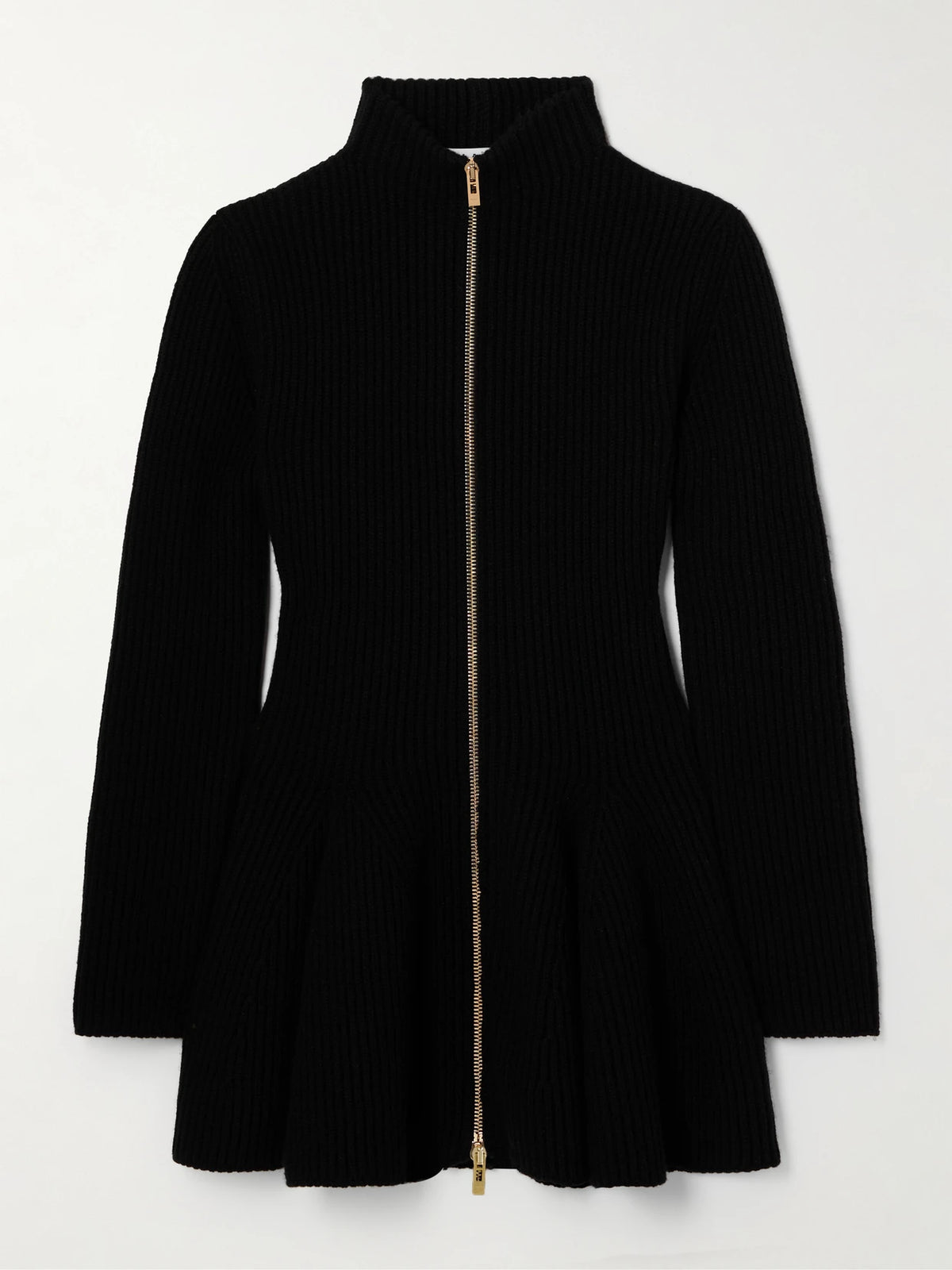 Ribbed Wool And Cashmere-blend Peplum Cardigan