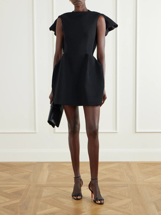 Image of Dresses. Product name - Forge Crepe Mini Dress in Black colour by brand - Maticevski