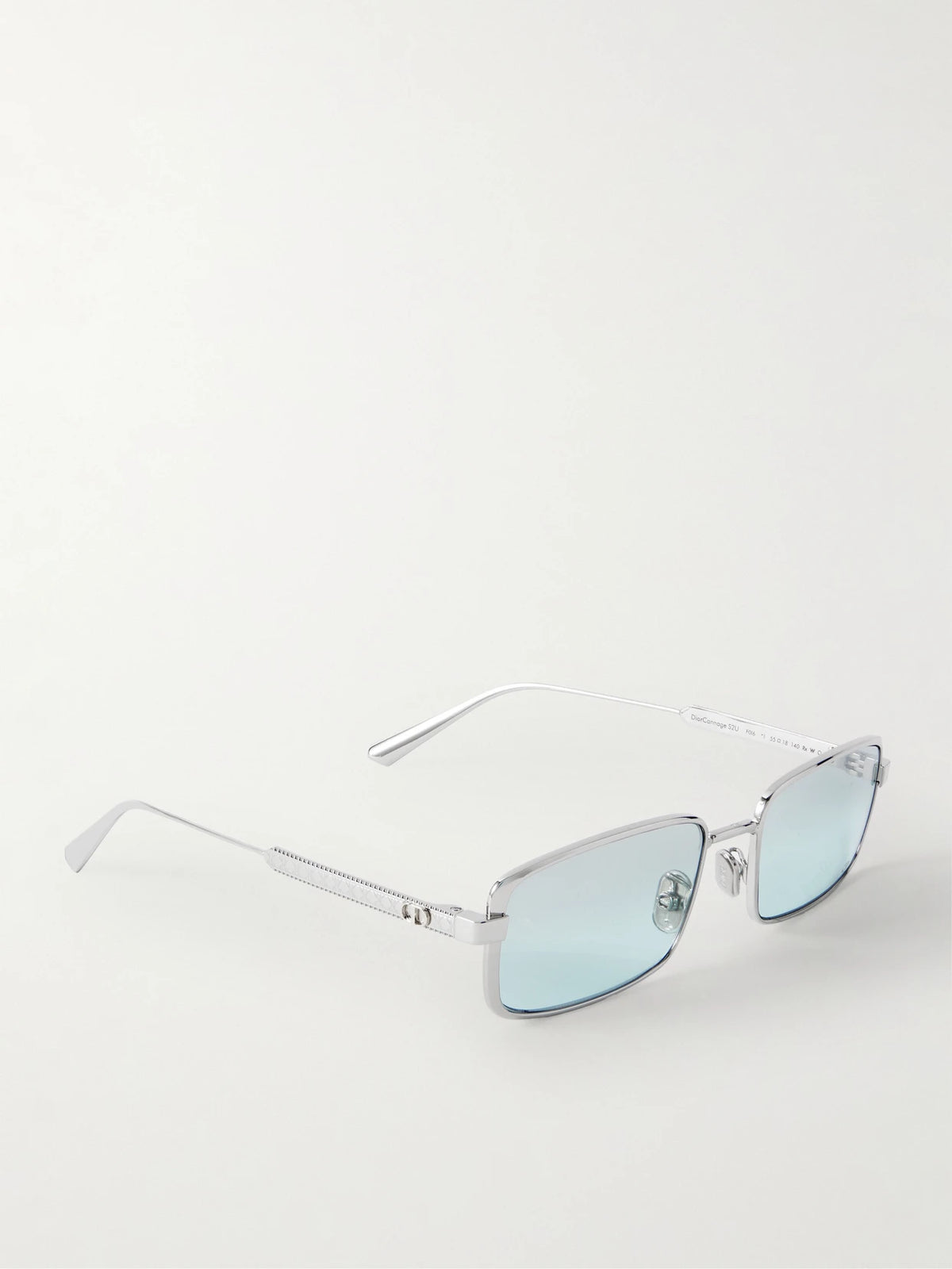 Diorcannage S2u Rectangular-frame Silver-tone Sunglasses