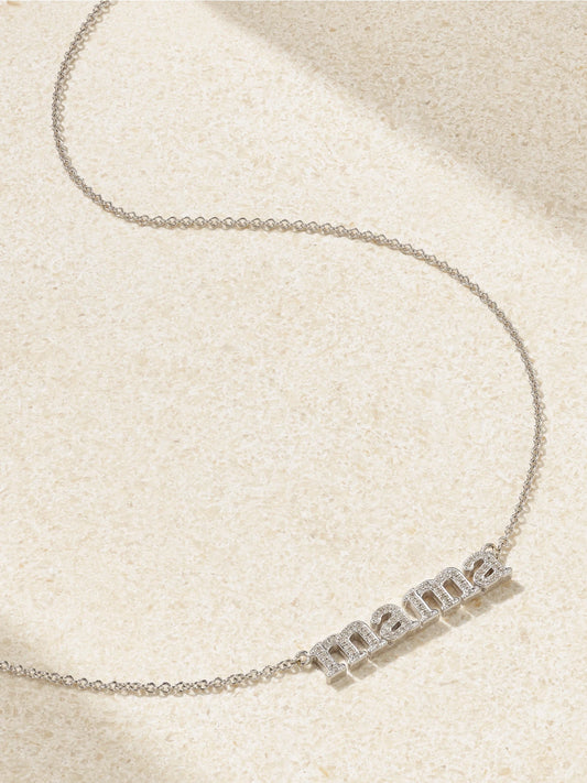 Mama 18-karat White Gold Necklace