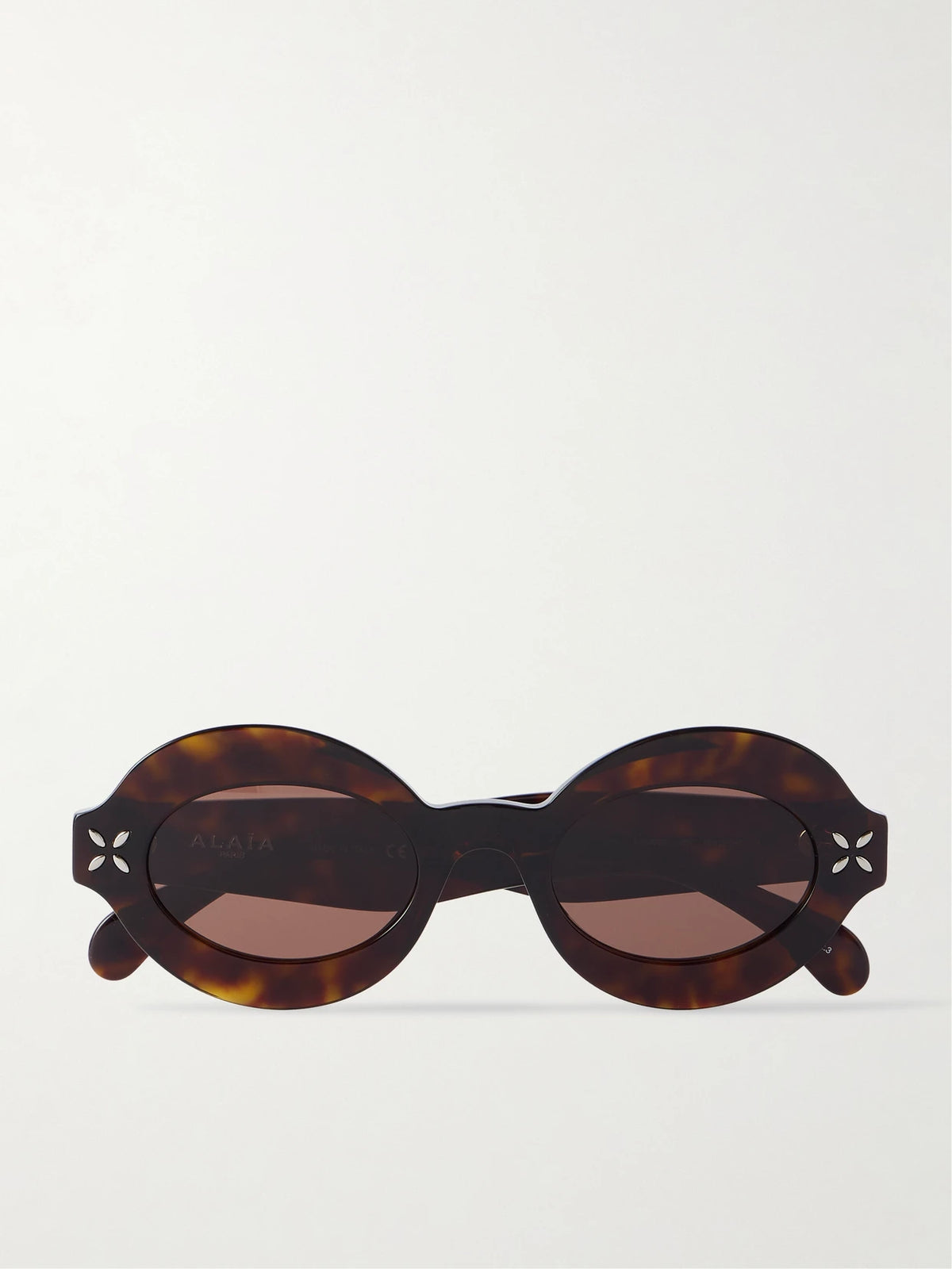 Petal Oval-frame Tortoiseshell Acetate Sunglasses