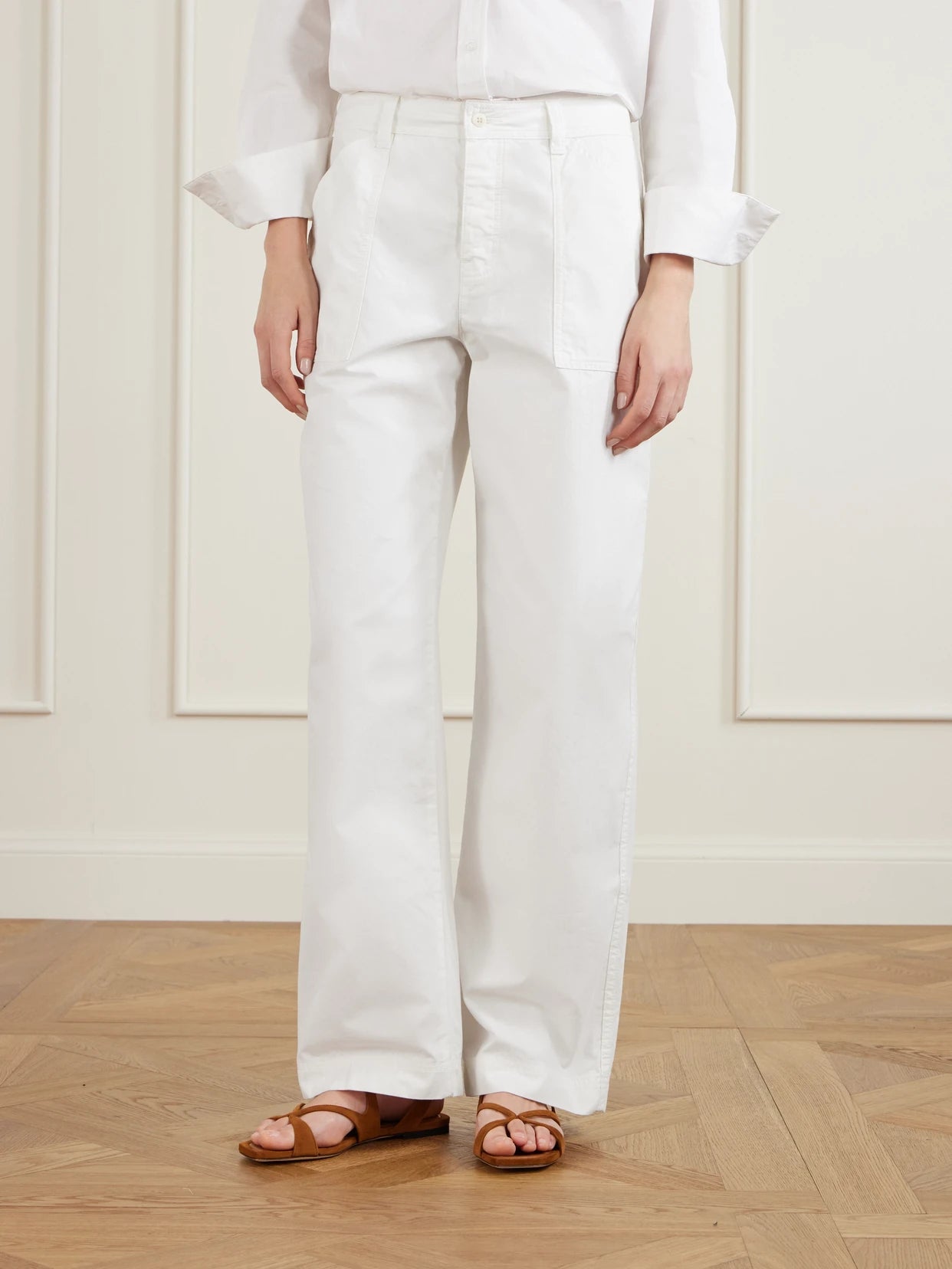 Cotton Straight-leg Pants