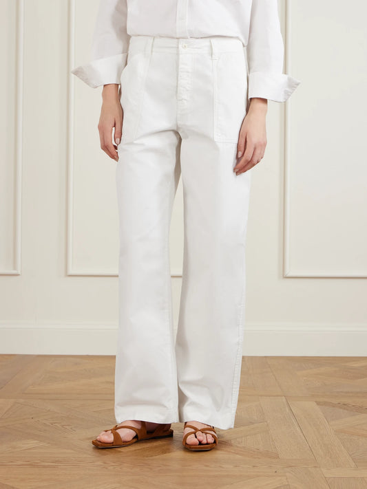 Cotton Straight-leg Pants