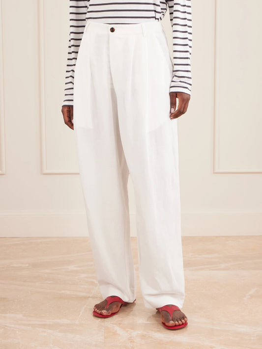 Jamie Haller Tapered Linen-blend Pants